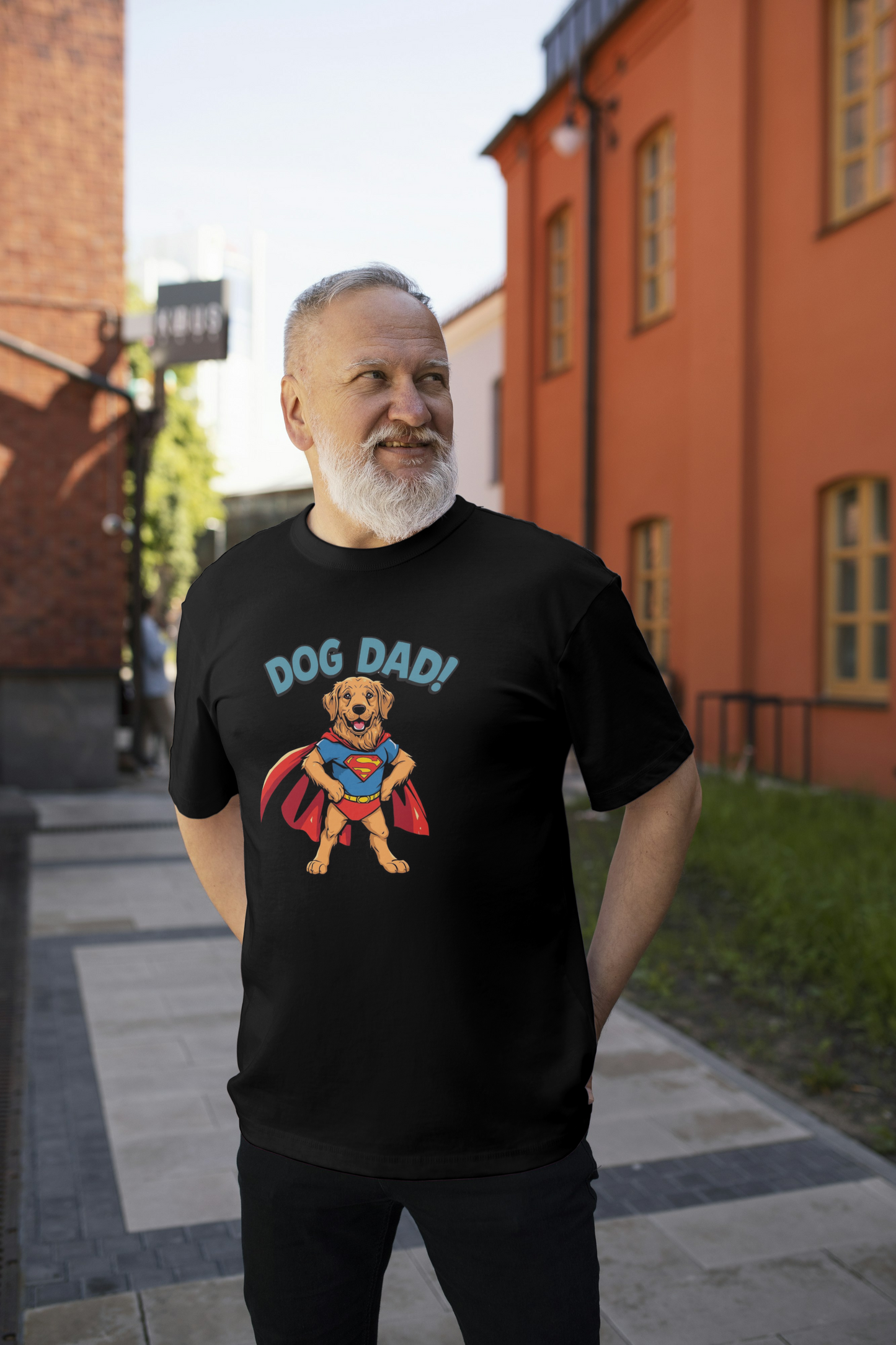 Golden Retriever “Dog Dad” Superhero T-Shirt – Funny Superman-Style Tee for Proud Dog Dads