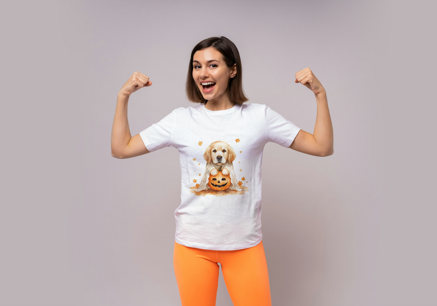 Golden Retriever Ghost Halloween T-Shirt | Cute Pumpkin Dog Shirt | Funny Howl-o-ween Tee | Fall Dog Lover Gift