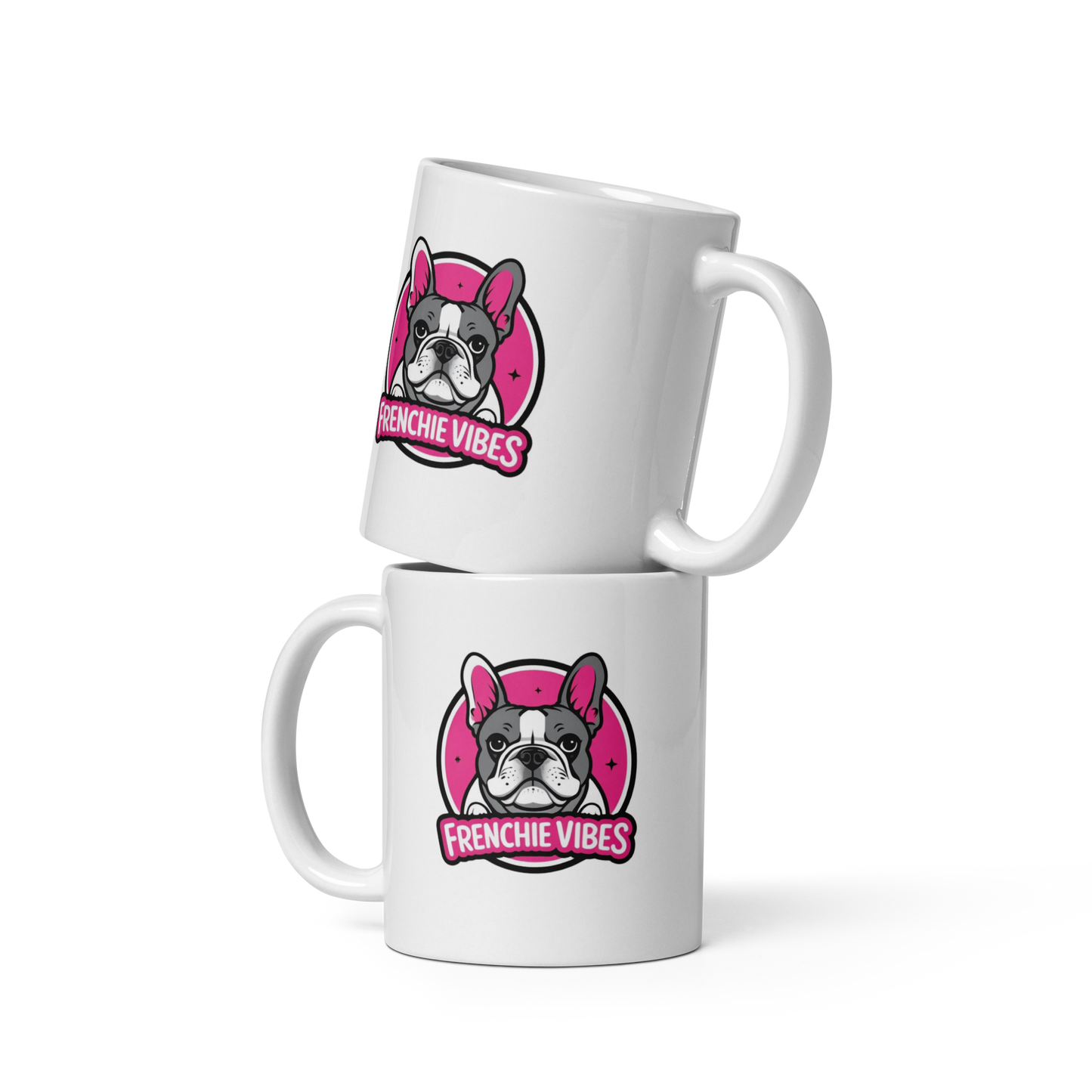 French Bulldog “Frenchie Vibes” Coffee Mug – Cute Dog Lover Gift