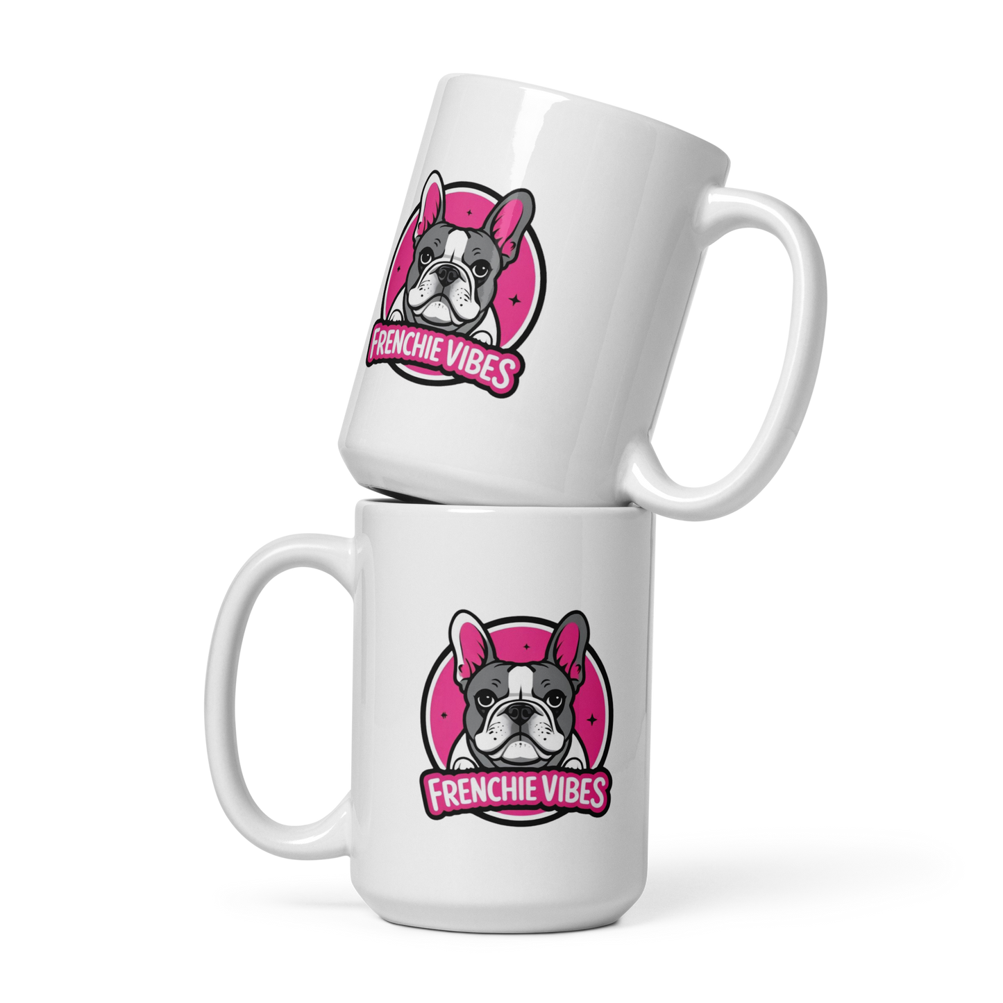 French Bulldog “Frenchie Vibes” Coffee Mug – Cute Dog Lover Gift