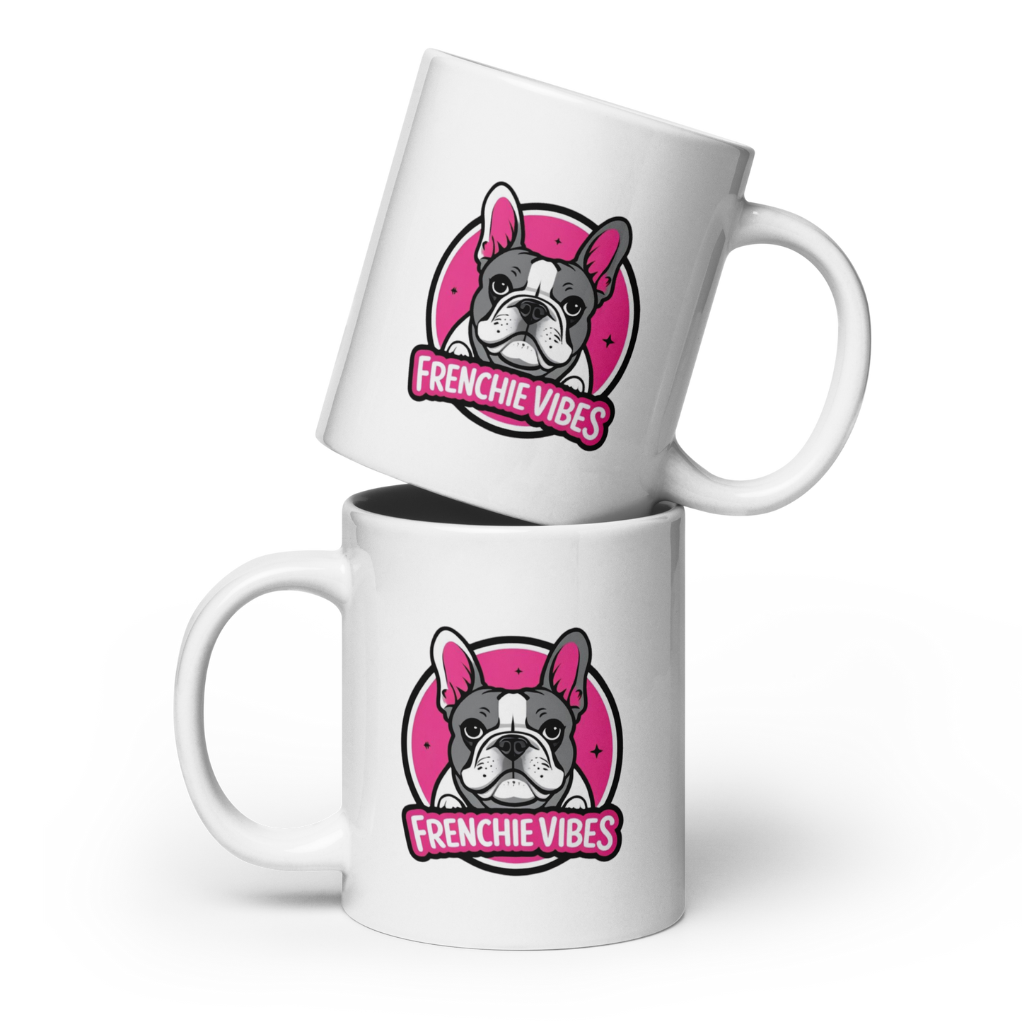 French Bulldog “Frenchie Vibes” Coffee Mug – Cute Dog Lover Gift