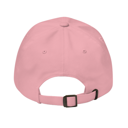 Pink baseball cap on a light gray background