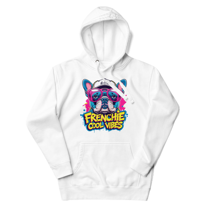 French Bulldog Hoodie – “Frenchie Cool Vibes” Funny Cartoon Design, Dog Lover Sweatshirt