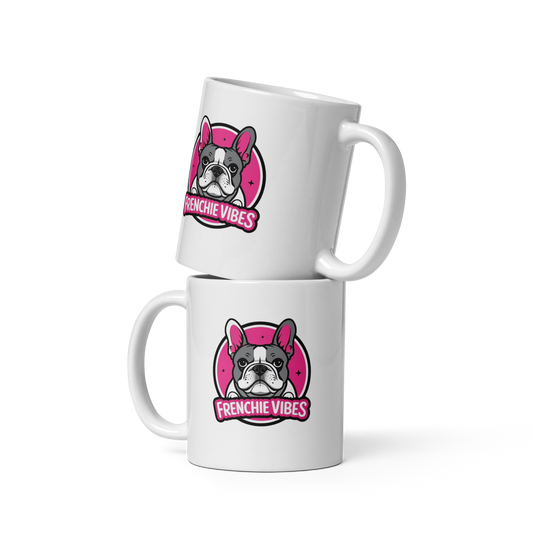 French Bulldog “Frenchie Vibes” Coffee Mug – Cute Dog Lover Gift