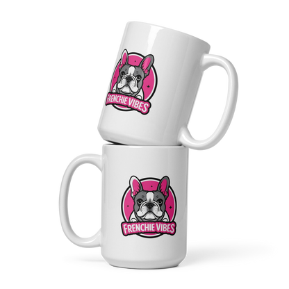 French Bulldog “Frenchie Vibes” Coffee Mug – Cute Dog Lover Gift