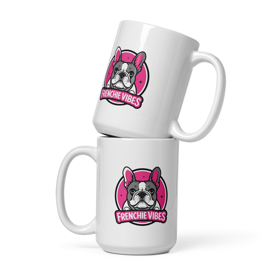 French Bulldog “Frenchie Vibes” Coffee Mug – Cute Dog Lover Gift