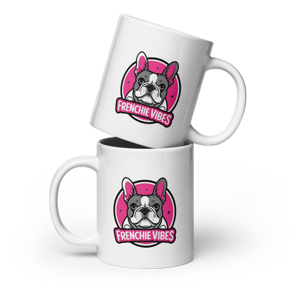 French Bulldog “Frenchie Vibes” Coffee Mug – Cute Dog Lover Gift